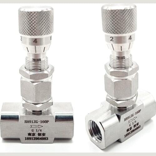 1/8" 1/4" 3/8" 1/2" BSP NPT Female Bulkhead 304 Stainless Steel Shut Off Needle Valve Flow Mirco Regulating Metering