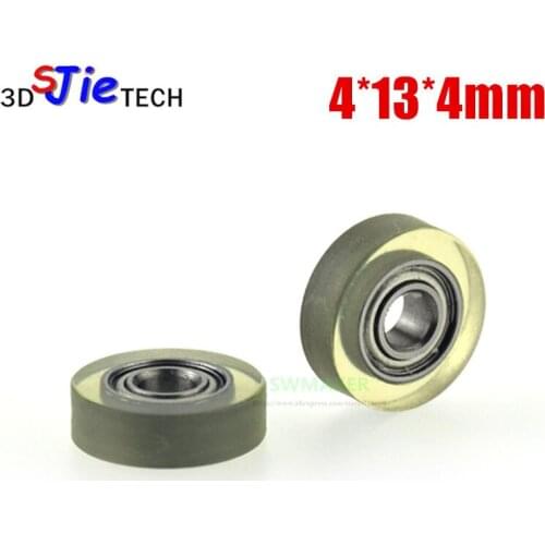 1pcs 4*13*4mm F type coated PU wheel, mute and transparent, 684 bearing pulley, Printing / banknote machine roller wheel