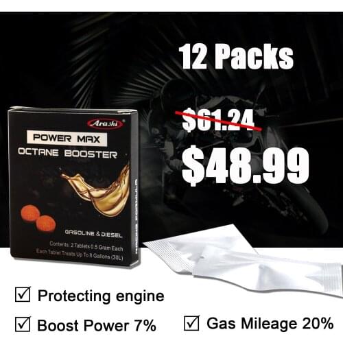 12 Pack Arashi Octane Booster Motorcycle Gas Saving Fuel injector Cleaner Fuel Saver Oil Cleaner For Bmw R1200GS GS 1200 800 700