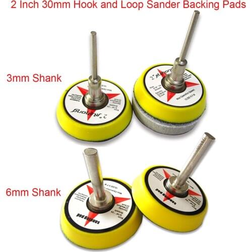2 Inch 50mm Sanding Pads Backer Plate 3mm / 6mm Shank Sander Backing Pad Hook Loop Sanding Disc Holder Power Tool Accessories