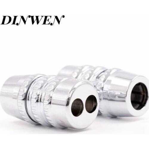 2PCS Chrome Plated Aluminum Alloy Speaker RCA Cable Wire Splitter Y Pant Boot one 13mm to two 8mm holes