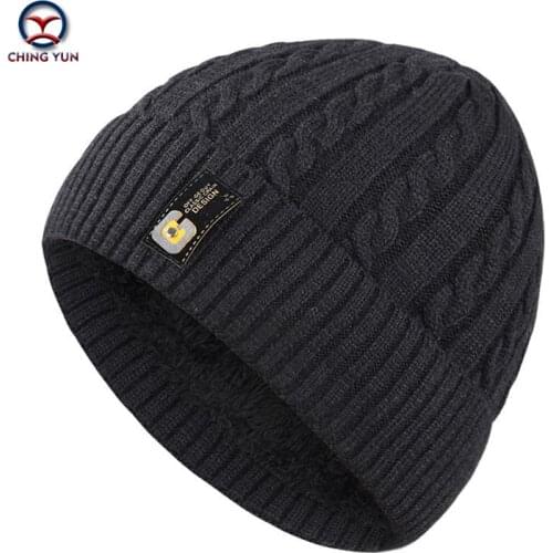 2020New Men cotton Hat winter thickened knitted double layer warm wool cap outdoor riding ear protector cotton hat Mens chapeau
