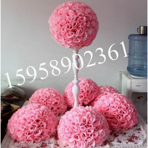 30cm pink Free shipping artificial flowers ball-rose kissing ball wedding flower,party decorations,15pcs/lot,more color,more si