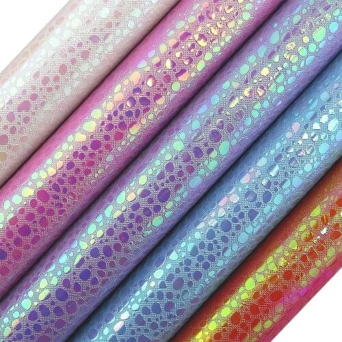 30x134cm Roll Iridescent Stone Textured Faux Synthetic Fabric Leather For Bows DIY Earrings Craft Home Decoration BH099