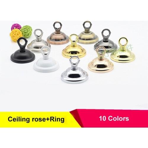 56mm Ceiling Rose With Hook Ring Decoration Birdcage Pendant Lamp Base Hanging Hooks Lighting Accessories Small Canopy 10Colors
