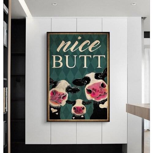 Abstract Funny Nice Butt Canvas Painting Letters Animal Posters Prints Wall Art Pictures for Living Room Wall Decoration Cuadros