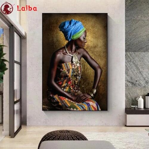 Diamond Painting Modern african black woman Cross Stitch Diamond Mosaic Picture Rhinestone Embroidery crystal Beaded Handicraft