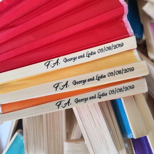 [Auviderin] 70pcs Wedding Fan in Gift Bag for Birthday Party Favors Gift Customalized Folded Fan with Logo for Promotional Gift