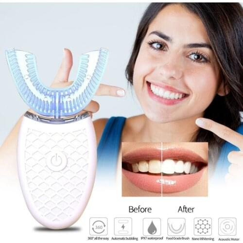 New Automatic Electric Tooth Brush Wireless Sonic Brush Teeth Whitening 360 Degrees U Type Tooth Brush USB Charging Waterproof