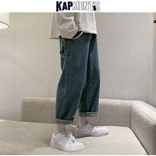 KAPMENTS Men Y2k Baggy Harajuku Jeans Pants 2021 Mens Japanese Streetwear Vintage Denim Trousers Man Korean Fashion Casual Pants