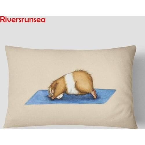 30*50cm Cute Guinea Pig Cushion Cover Yoga Cartoon Animal Pillow Case Headrest Lovely Funny Hamster For Kids Room Decoration
