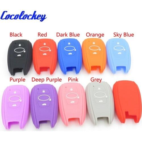 Cocolockey Key Case For Car for SUBARU Impreza Legacy Outback XV Silicone Car Key Cover Smart Key Fob Car Styling 2pcs/lots
