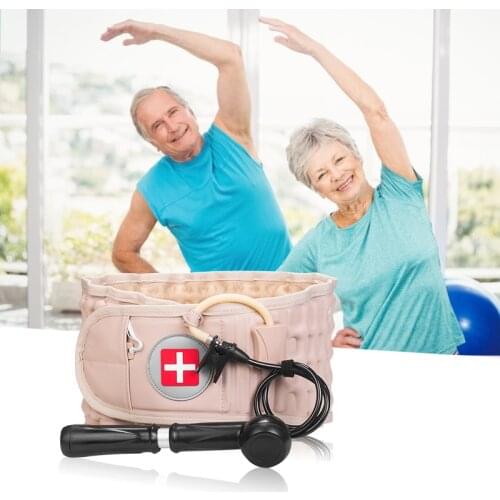1set Waist Decompression Back Belt Waist Air Traction Brace Belt Spinal Lumbar Support Backache Pain Relief Belt Physio Massager