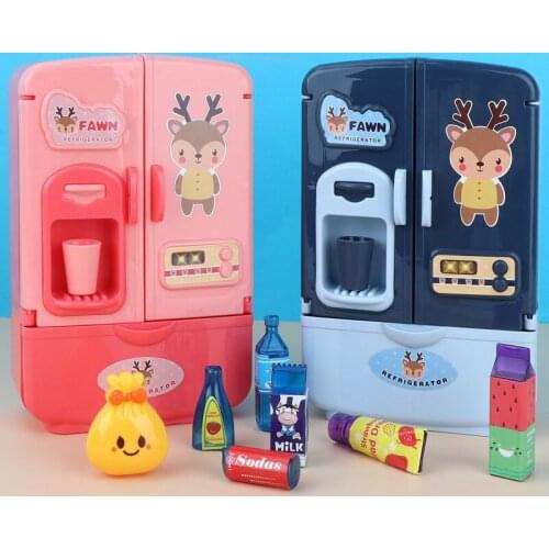 Children Simulation Refrigerator Food Kitchen Toys Kids Pretend Role Play Toy Set Play House Girls Toy Gift Furniture Juguetes