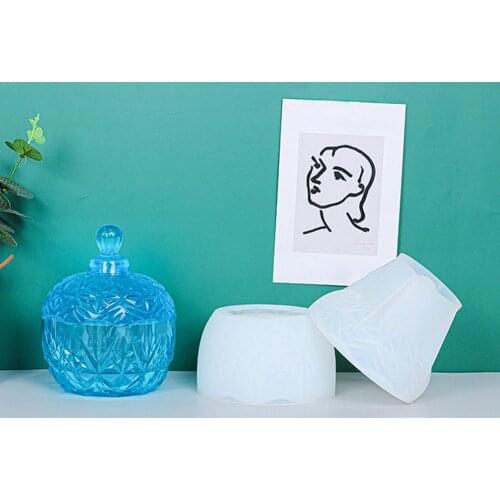 DIY Epoxy Mould Snowflake Storage Box Silicone Mould Mirror Cover Storage Box Silicone Mould Set Decoration Mould