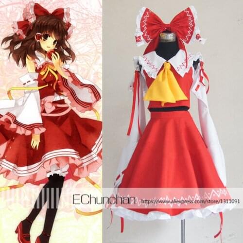 Halloween costume Touhou Project Reimu Hakurei Cosplay Costume Custom Made