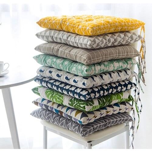 40x40cm Square Stool Chair Cushions Cotton Thicken Seat Pad Mat Printed Dining Room Kitchen Seat Cushion Wholesale