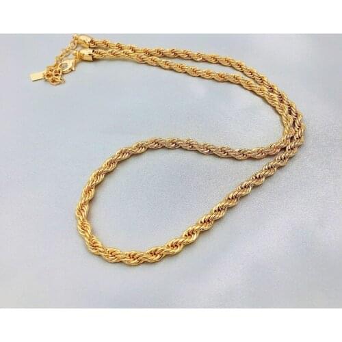 Brass hemp necklace Europe and the United States cold fashion simple twisted collarbone mesh red