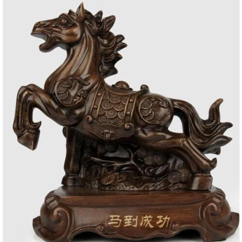 Sandalwood color Horse Achieve immediate victory Recruitment Crafts Handicraft ornaments forLiving Room Craft Decoration home