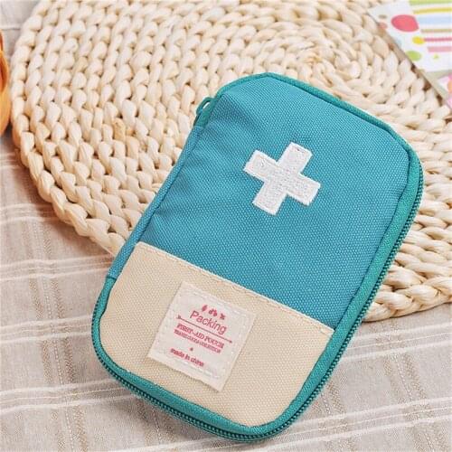 Empty First Aid Medical Kit 15*10cm Home Office Small Medicine Storage Bag Camping Travel Outdoor Emergency Survival Bag 3 Color