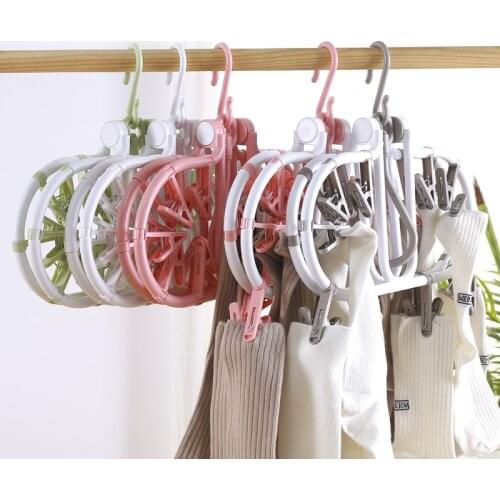 Multi-Function Hangers for Clothse Round Foldable Clothes Hanger Organizer New Environmental Protection Drying Rack Cute Hangers