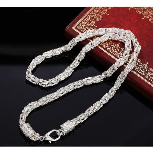 Fashion 925 Sterling Silver Necklaces Charm Jewelry 20 Inches Domineering retro faucet mens necklace Party Christmas Gifts