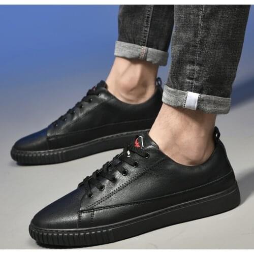 Men Dress Shoes 2021 spring Autumn New Men genuine Leather Shoes Vintage Formal sneakers Flats Men black white Shoes