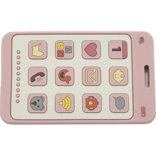 Soft Silicone Teethers Sensory Teething Nursing Phone Pretend Play Montessori Toys for Boys & Girls Age 6 Month