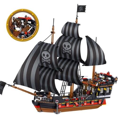 Toys Sets 987pcs The Black Pearl Ship Model Compatible Caribbean Pirates Ships Building Blocks Boys Birthday Gift Children Toys