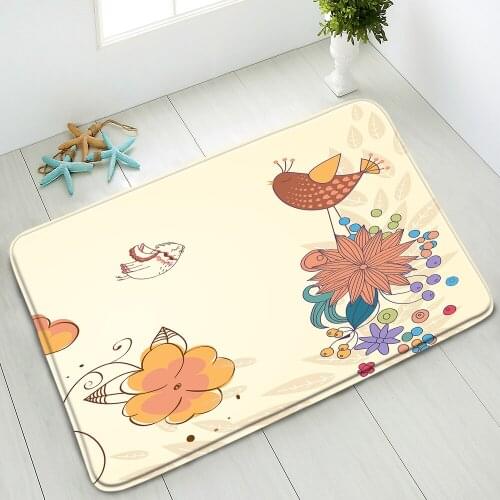 Non-Slip Bath Mat Cartoon Mori System Pattern Indoor Floor Mats Bedroom Kitchen Doormat Balcony Home Carpet Washable Foot Pads