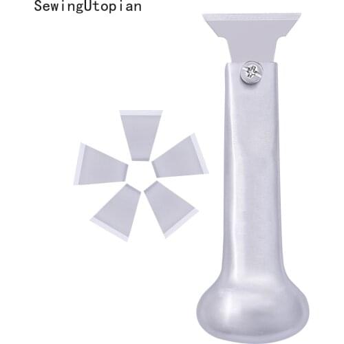 11CM Hand Drive Knife Leather Craft Skiving Sharp Handle Knife with 5 Replace Window Scraper Scraping Cutter Drawing Knife