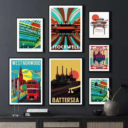 Travel Poster Alexandra Industrial style Print Vintage London Landscape Canvas Art Painting Wall Picture Living Room Decoration
