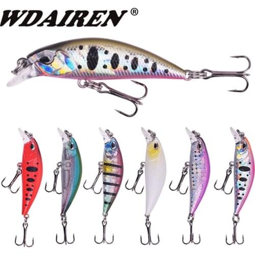 WDAIREN Mini Minnow Fishing Lure 52mm 65mm Jerkbait for Perch Stream Sinking Deep Wobblers Artificial Hard Bait Pesca Tackle