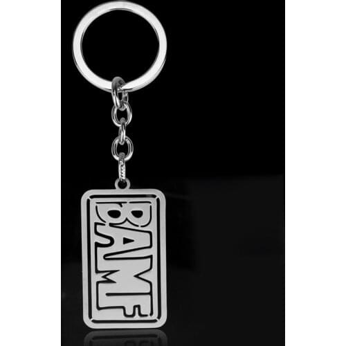 Retail 1pc Overwatch Stainless Steel Key Chain Metal Figure BAMF Key Rings For Gift Chaveiro Car Keychain Game Key Holder