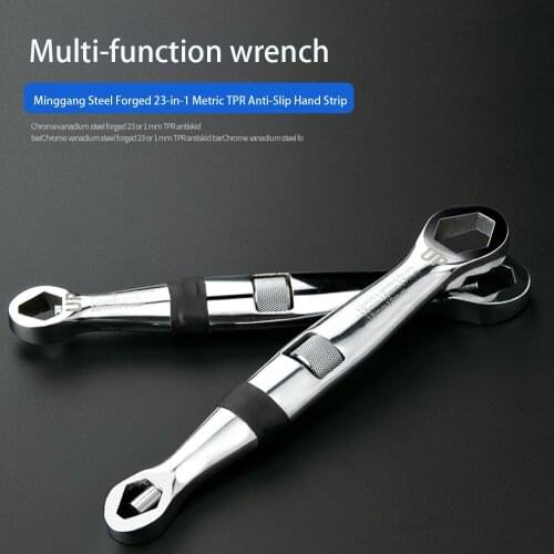 Universal Wrench 23 In 1 Wrench Set Ratchets Adjustable Spanner 7-19mm CR-V Key Flexible Multitools Hand Tool For Car Repair