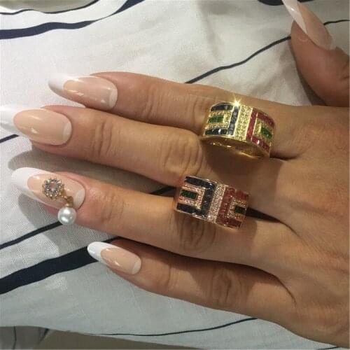 Vintage Female colorful ring Silver color AAAAA Cz Stone Engagement wedding band rings for women Bridal Party Jewelry