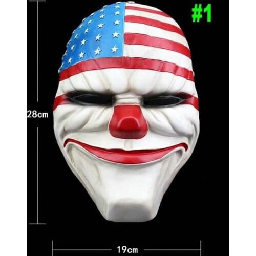 High-grade Payday 2 The Heist Dallas/Wolf/Chains/Hoxton Resin Masks Halloween Party Cosplay Masquerade Costume Collection Props