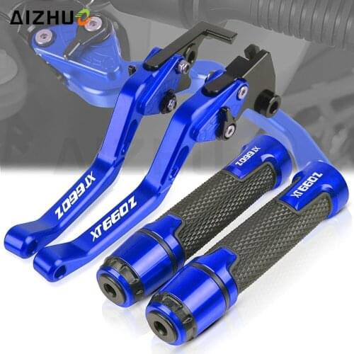 XT660 Z Motorcycle Adjustable Short Brake Clutch Levers FOR YAMAHA XT660Z TENERE 2008-2016 2015 Handlebar Hand Grips Ends Tenere