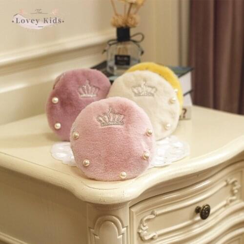 2020 Winter Toddler Girls Bags Princess Sequins Patchwork Crown Cross Body Round Purse Artificial Fur Plush Messenger Bag