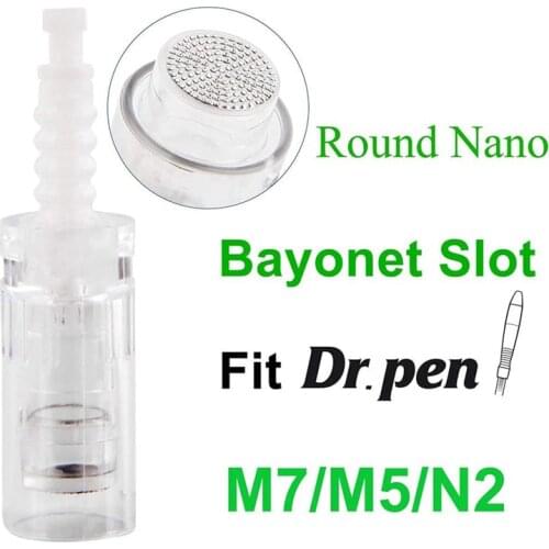 10pcs Electric Bayonet Nano Round MYM Cartridge For Auto Microneedle Derma Pen Needle Tips Painless