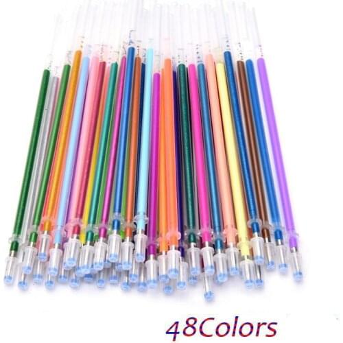 12pcs/lot Multi Color Rainbow Refill Highlighters Gel Pen Ball Point Pen Students Painting Graffiti Fluorescent Refill M0313