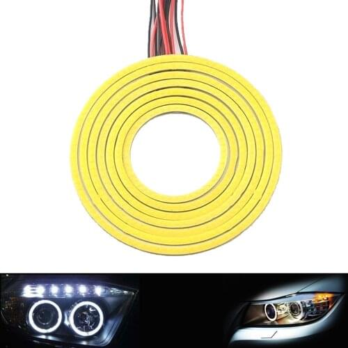 2pcs 60-120mm Diameter Round COB LED Bulb 12V Angel Eye Cold White Color DRL LED Lights for Auto CarDecor Signal Lamp Lighting