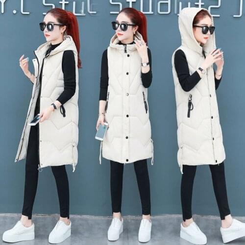 2021 Autumn And Winter Women Vest Thick New Student Cotton Coats Plus Size 3XL Lady Warm Hooded Waistcoat Sleeveless Outerwear