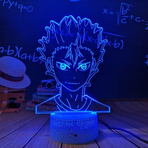 3d Lamp Anime Haikyuu Nishinoya Yuu Figure for Kids Child Bedroom Decor Nightlight Rgb Colorful Desk Led Night Light Manga Gift