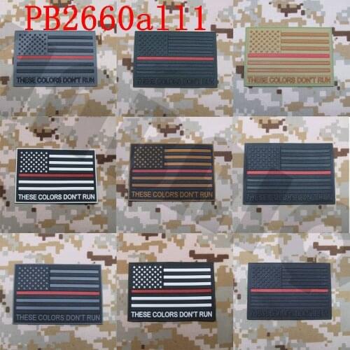 3D PVC Patch The thin Red line America flag These Colors Don't Run