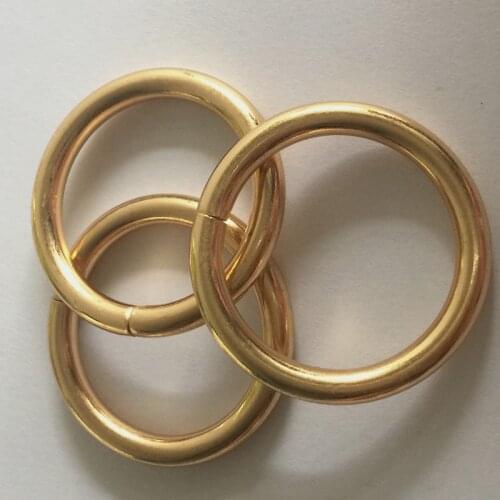 50pcs 32mm Rose Gold Metal Buckle (thickness 4.8mm)Non Welded Round O Ring Garment Accessories DIY shoes bag webbing strap