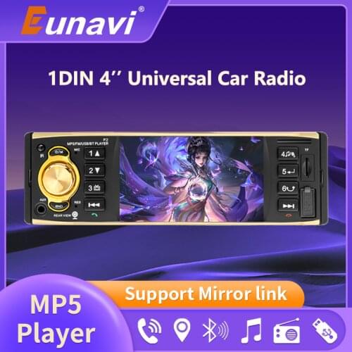 Eunavi Autoradio 4" 12V Car Radio MP5 Player Bluetooth 1 din Auto Audio Stereo Phone AUX-IN FM/USB/MP3 Player One Din radio