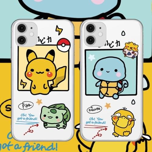 Pokemon Phone Case for Iphone 11 Case 6 6P 6sPlus 12 Pro Max Mini 7 8 SE Huawei MATE P20 30 Huawei Glory Smiley Cartoons Case