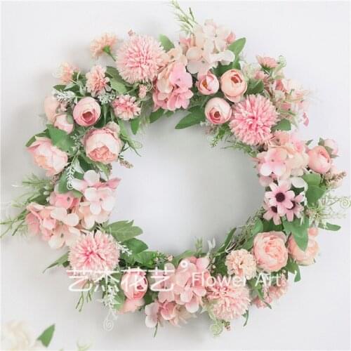 40CM Artificial Flower Garland Hanging Ornament Wedding Wreath Photography Prop Home Decoration Window Christmas Wreath