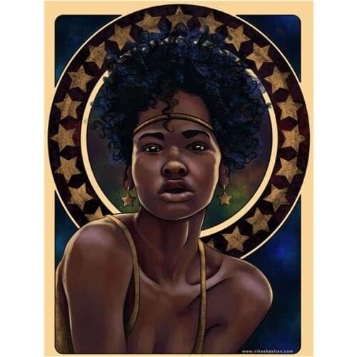 Home Decorative 5d Diy Diamond Painting black Woman Cross Stitch Halloween Needlework Full Square 5D Diamond Embroidery sale